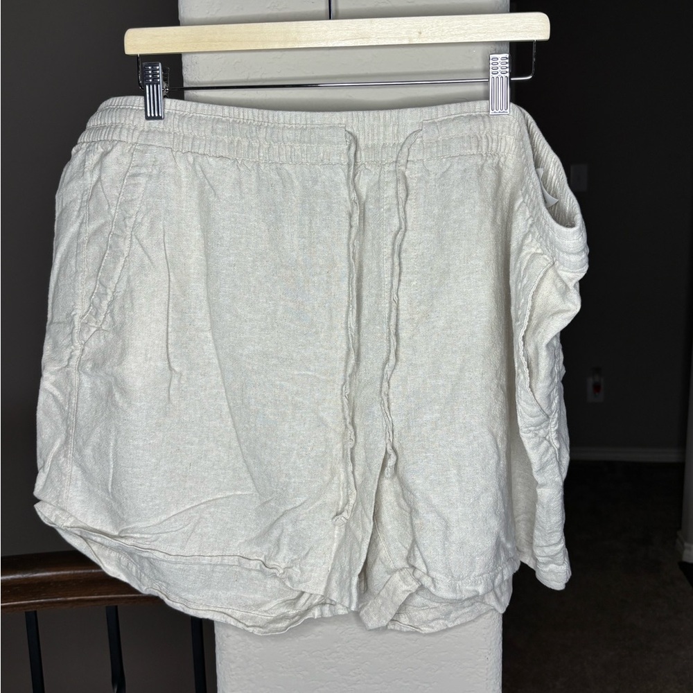 Old Navy Women's High Rise Linen Pull On Shorts Flax Linen Size XXL Neutral Boho